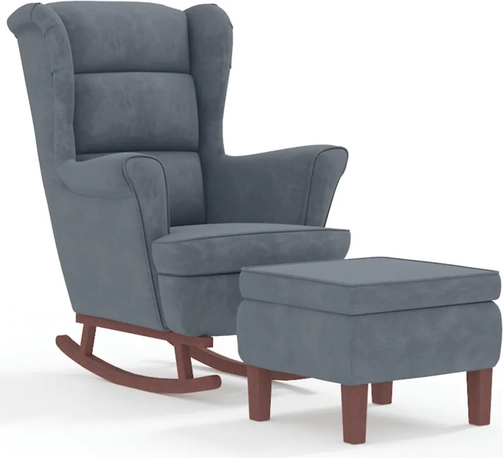 vidaXL Balansoar cu spătar gri închis și lemn masiv