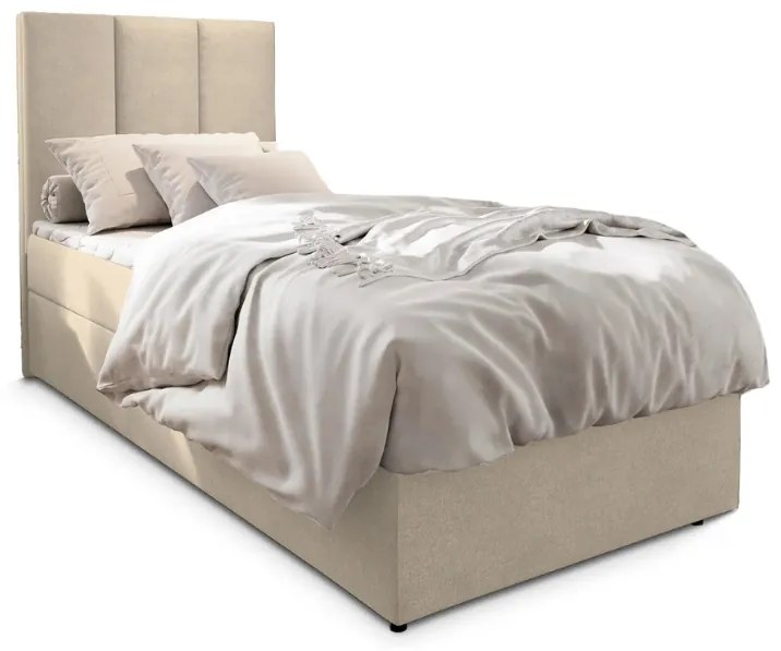Pat tapitat boxspring MERALIS 100x200 cm bej Saltele: Saltea cu arcuri Bonell