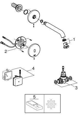 GROHE 36447000 - Baterie electronică cu senzor infraroșu ESSENCE E, 182 mm, crom lucios