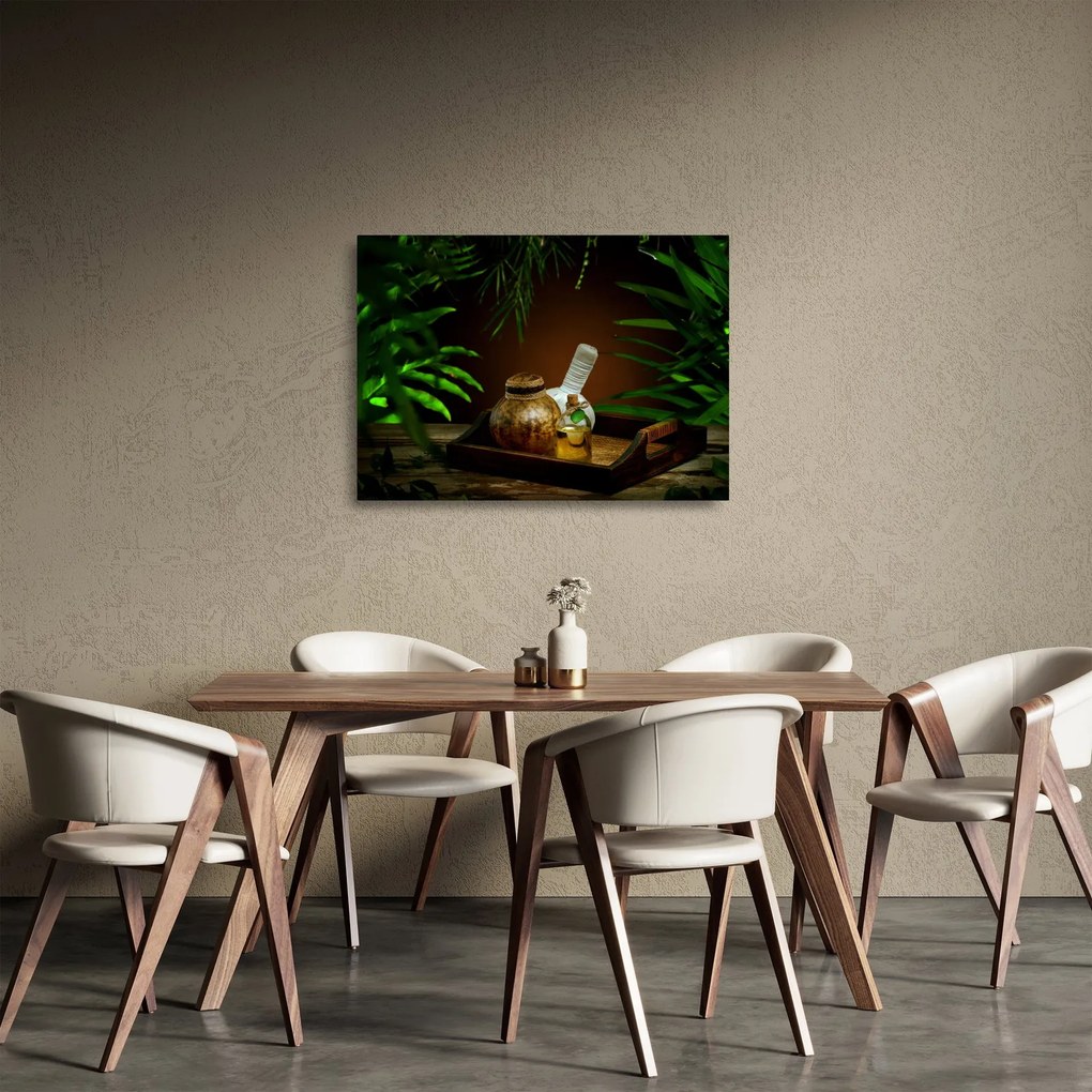 Tablou pe sticlă cu obiectele spa (70x50 cm)
