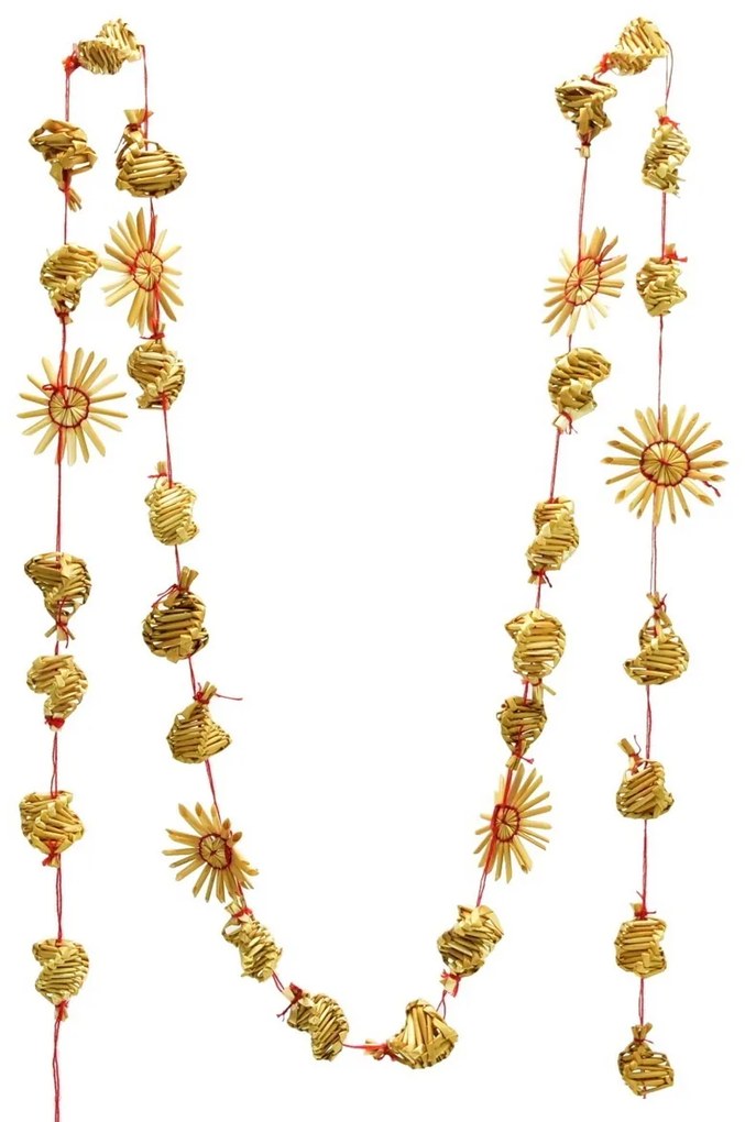 Lănțișor din paie pentru pomul de Crăciun, 1,8 m