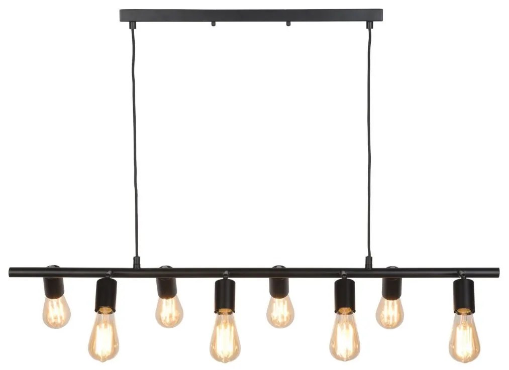 Lustra moderna cu 8 surse de lumina directionabile MIAMI, negru MIAMI/H8/B