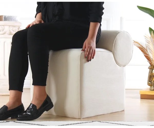 Taburet TIKI 47 x 45 cm, crem