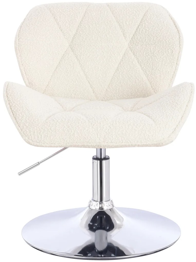 HR111N Scaun Crem Boucle cu Bază Cromata