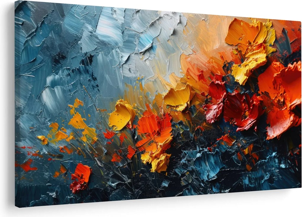 Tablou - Pictură abstractă de flori III. (90x60 cm)