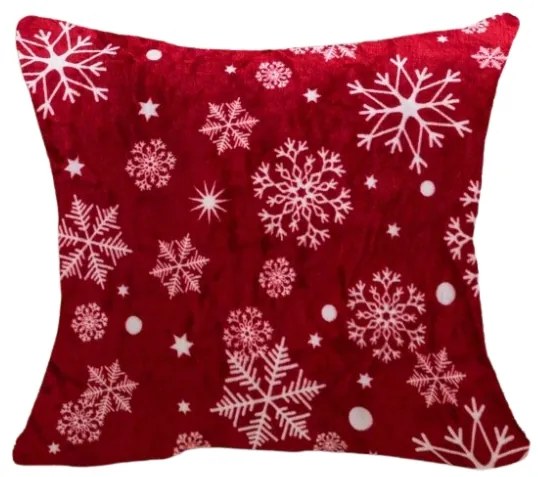 Fata de perna din microplus SNOWFALL 45x45 cm, rosu