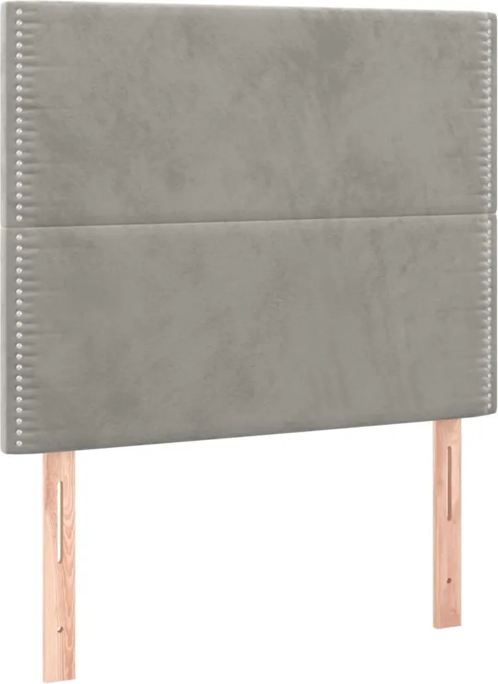 vidaXL Tăblie de pat gri deschis 80x5x118/128 cm catifea