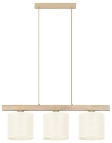 Lustră pe cablu Brilagi FOREST 3xE27/15W/230V pin/maro/crem