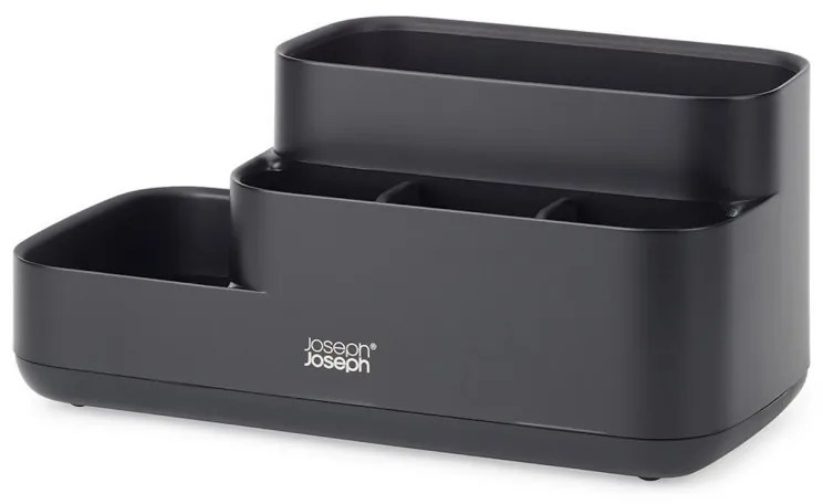 Organizator pentru baie Joseph Joseph EasyStore 70600, 24.9x12 cm, Baza antiderapanta, Fara BPA, Negru