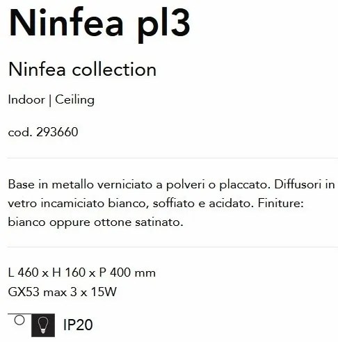 Plafoniera design modern Ninfea pl3 alama