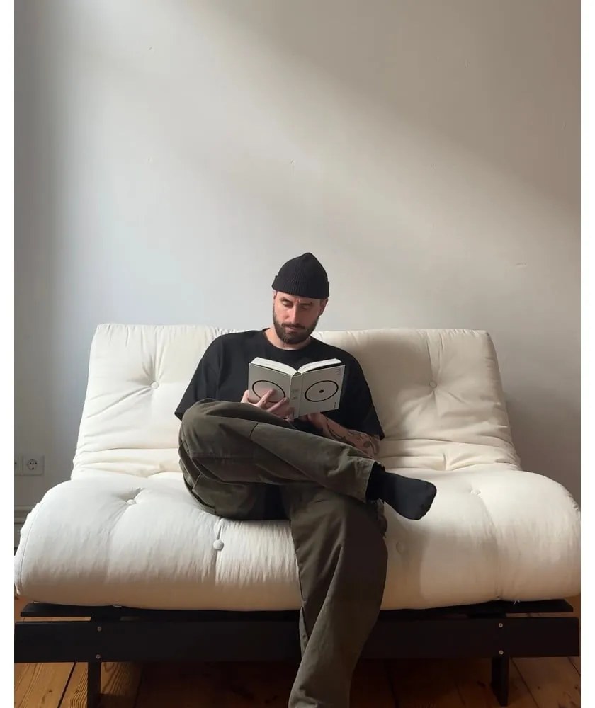 Canapea bej extensibilă 160 cm Roots Black Night – Karup Design