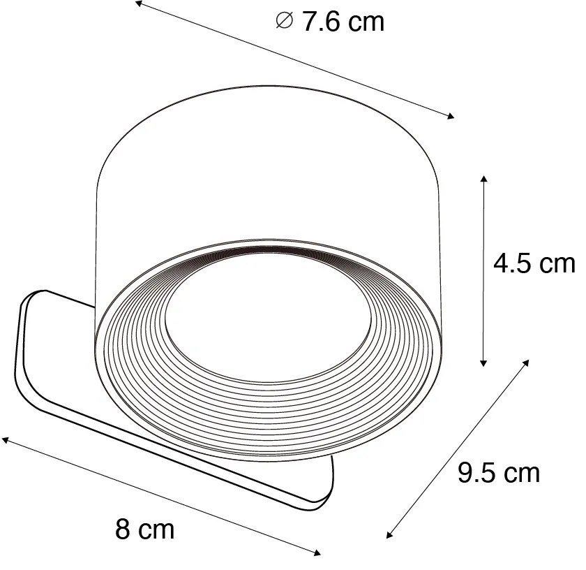 Set de 4 Aplice și Plafoniere Moderne Albe cu LED Reîncărcabil - Bright