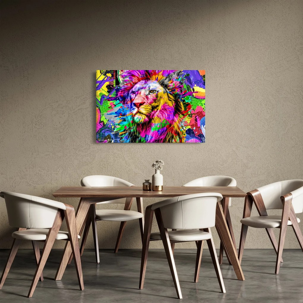 Tablou - 3D imaginea leului (90x60 cm)
