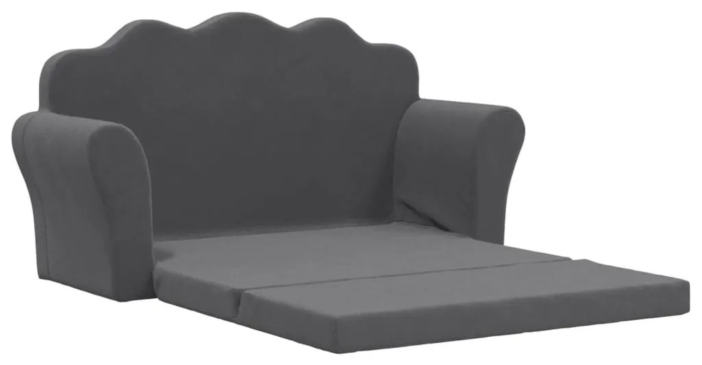 Canapea extensibila de copii cu 2 locuri, antracit, plus moale
