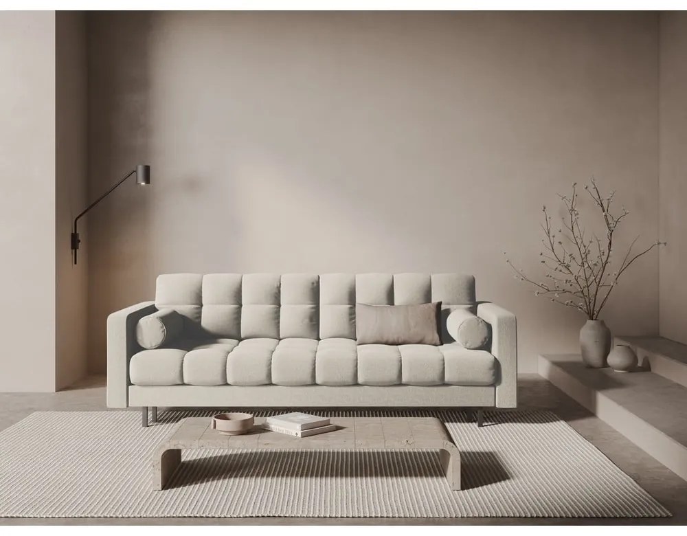 Canapea crem extensibilă, cu spațiu de depozitare 222 cm Bali – Cosmopolitan Design