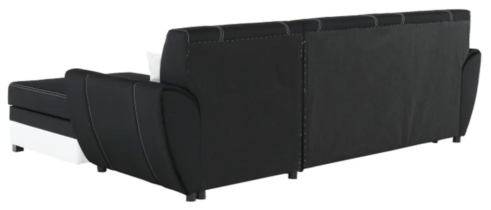 Colţar, piele ecologică albă/material textil negru, model dreapta, MARUTI