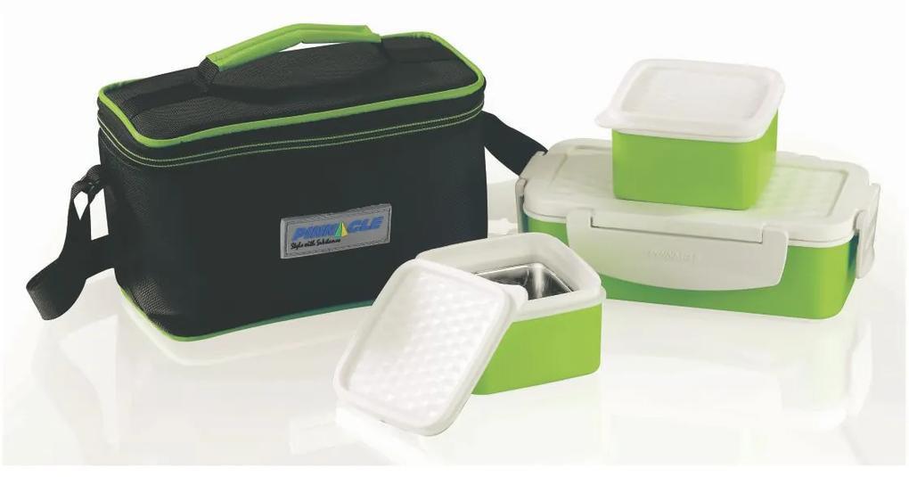 Set Lunch Box Pyramid Thermo, 4 piese, Verde