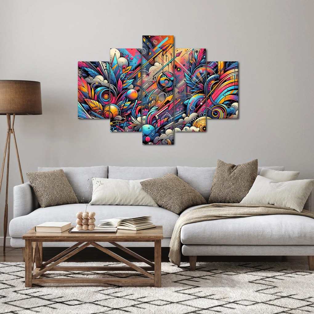Tablou - Graffiti multicolor (150x105 cm)