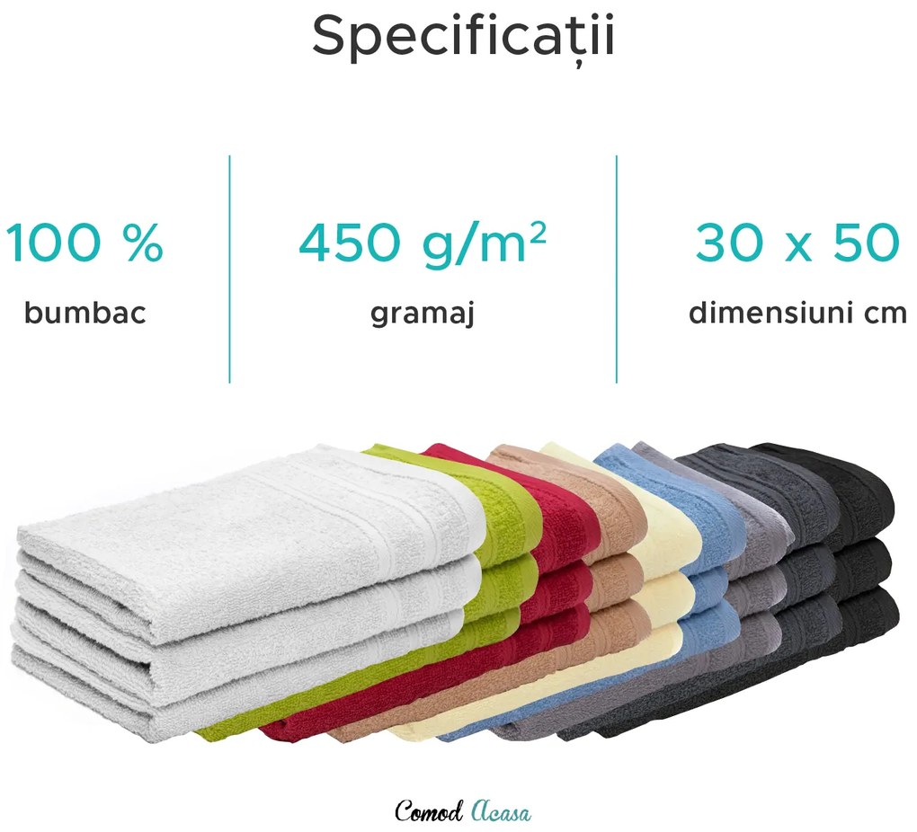 Prosop copii Bella 30x50 cm crem, 100% bumbac