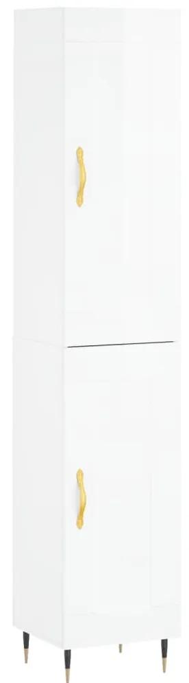 3200435 vidaXL Dulap înalt, alb extralucios, 34,5x34x180 cm, lemn prelucrat
