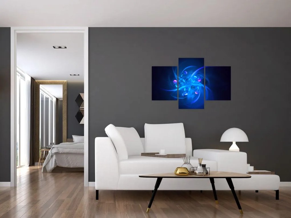 Tabloul modern cu abstracțiune albastră (90x60 cm)