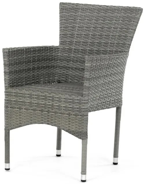 Autronic Scaun de grădină, metal, polyratan, gri,AZC-S2118 GREY