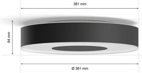 Philips Hue LED RGB plafonieră dimabilă 33,5W, Ø381 mm, negru
