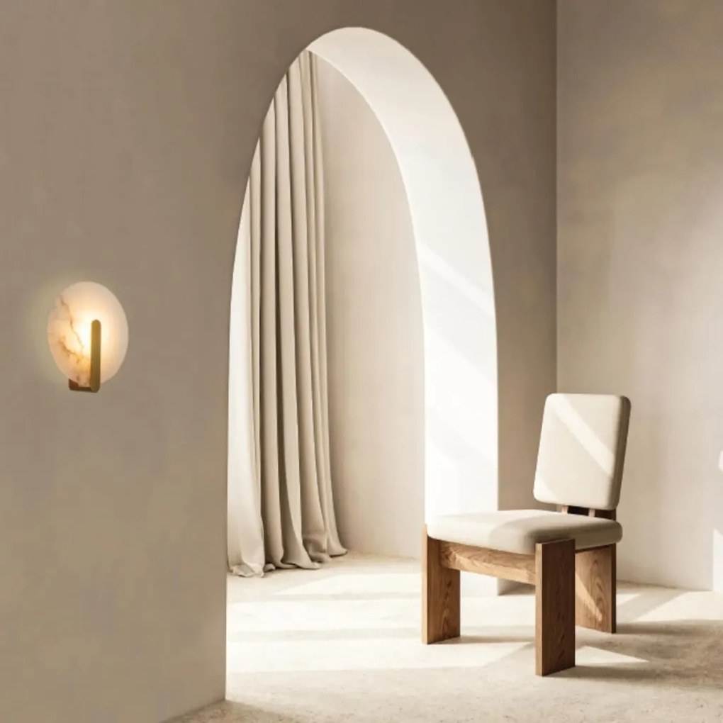 Aplica de perete LED, Ambientala, ALABASTER- BRASS, ZB-2552