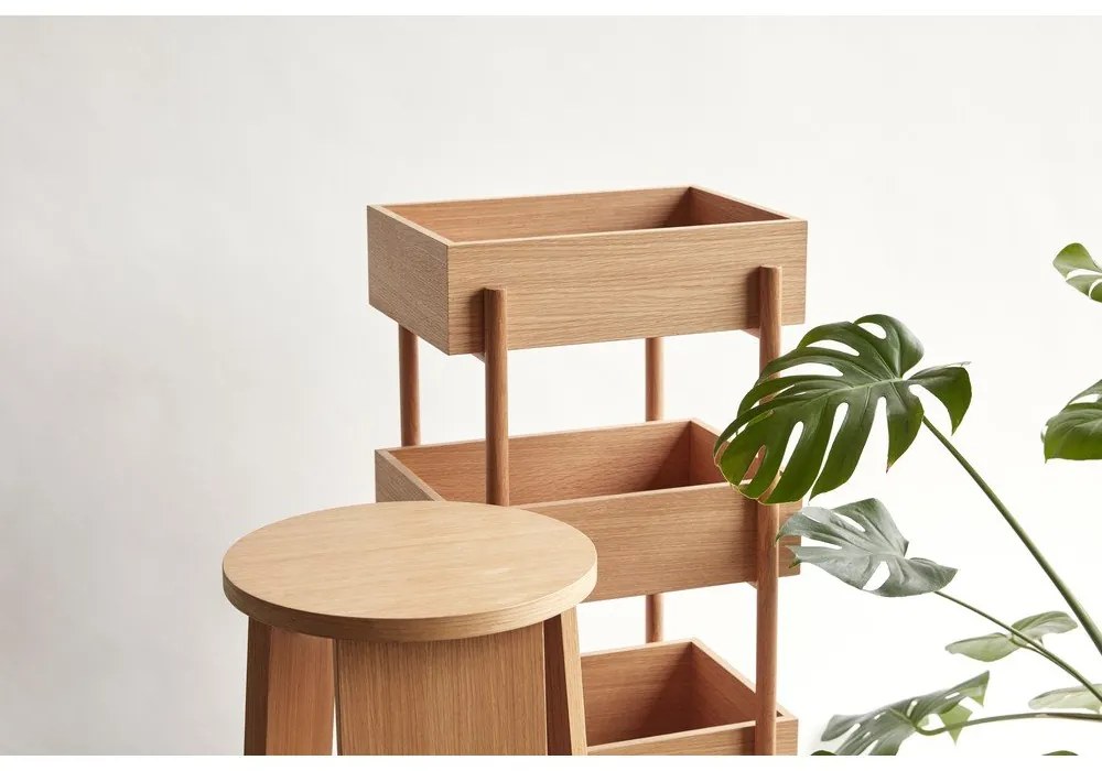 Scaun în culoare naturală cu aspect de lemn de stejar Split – Hübsch