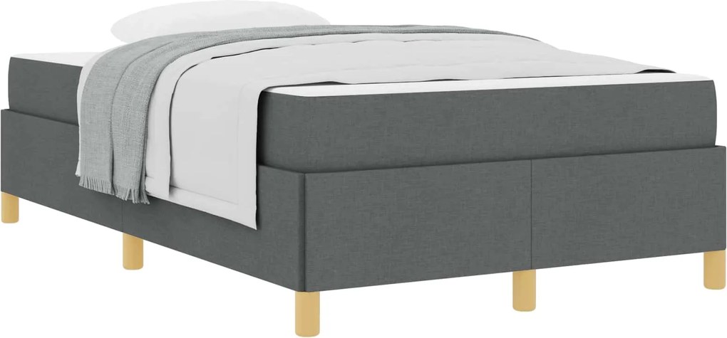 vidaXL Cadru de pat cu saltea Gri închis 120 x 190 cm țesătură