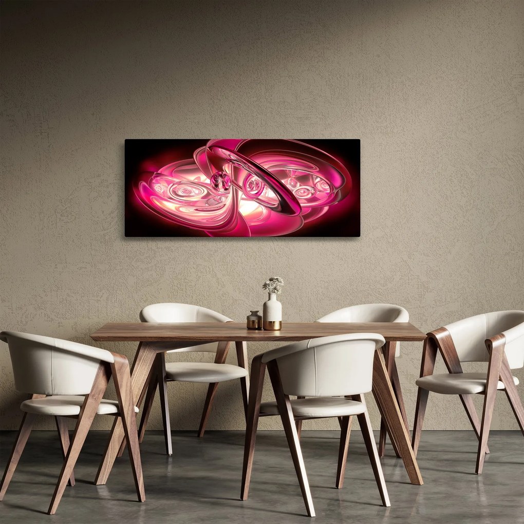 Tabloul cu fractali roz (120x50 cm)