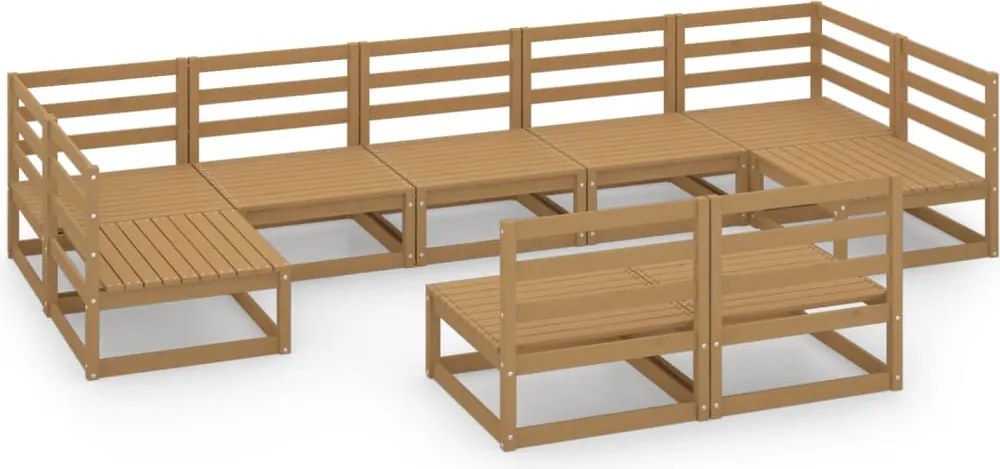 vidaXL Set mobilier de grădină, 9 piese, lemn masiv de pin