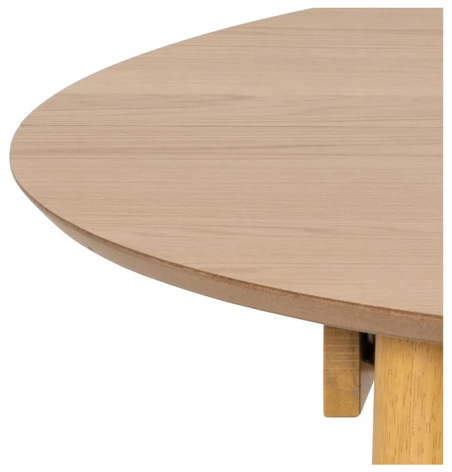Masă de dining rotundă extensibilă cu aspect de lemn de stejar cu blat suplimentar ø 115 cm Montreux – Actona