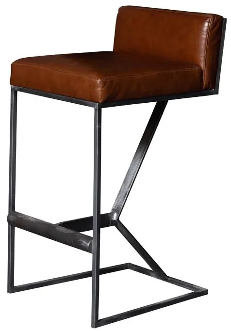 Scaun de bar, din piele naturala, Gordon