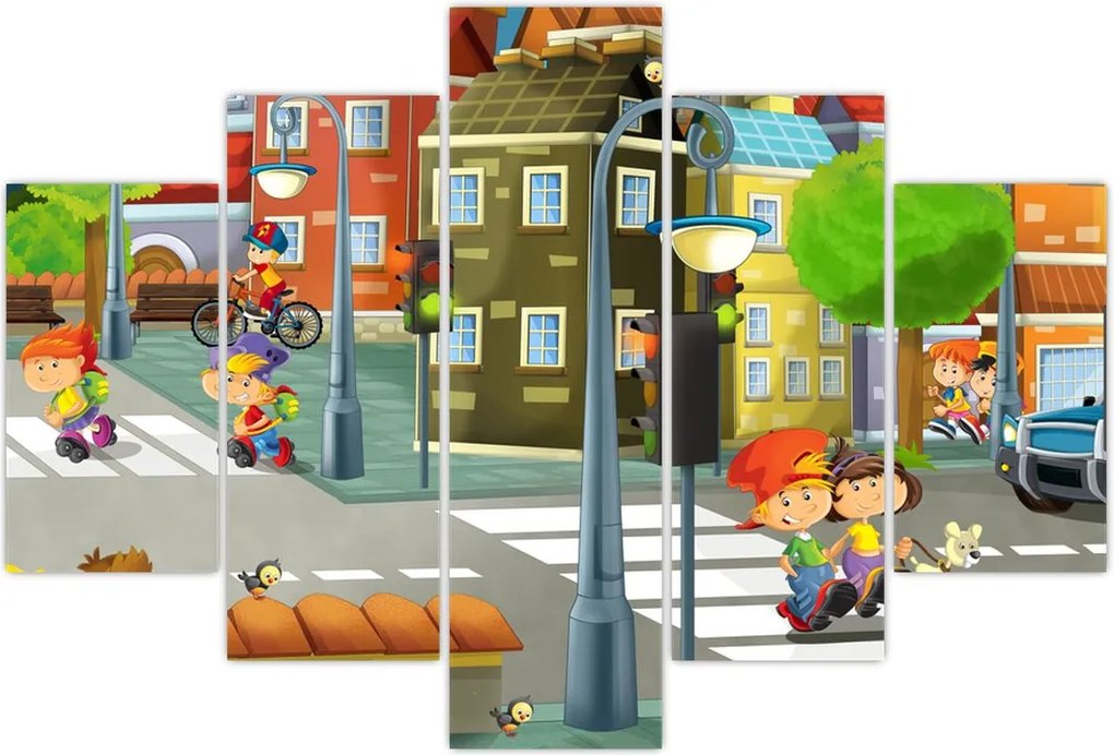 Tablou - Orășelul copiilor (150x105 cm)