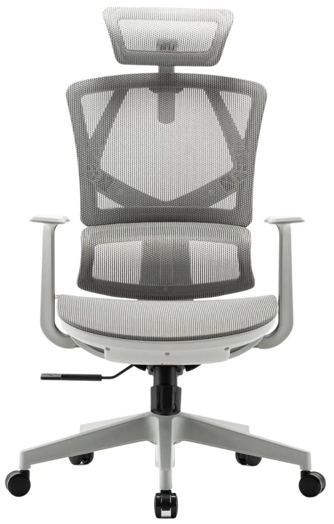 RESIGILAT - Scaun ergonomic SIHOO, spatar reglabil pe inaltime, suport lombar revenire automata, tetiera reglabila, mecanism inclinare/blocare in 3 pozitii, pivotant, Mesh, Gri