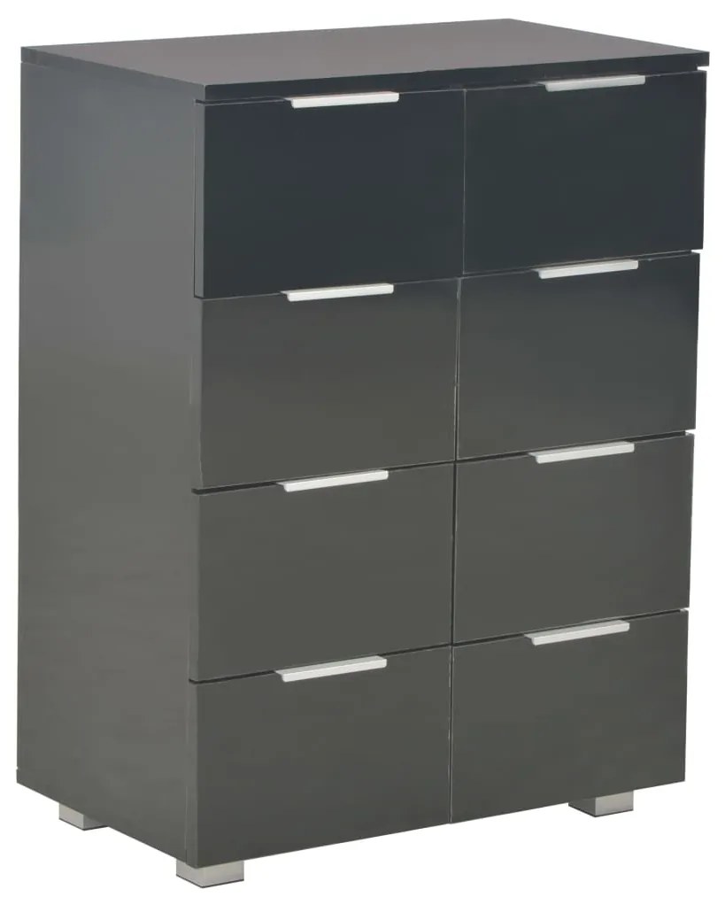 283713 vidaXL Servantă, negru extralucios, 60x35x80 cm, lemn prelucrat