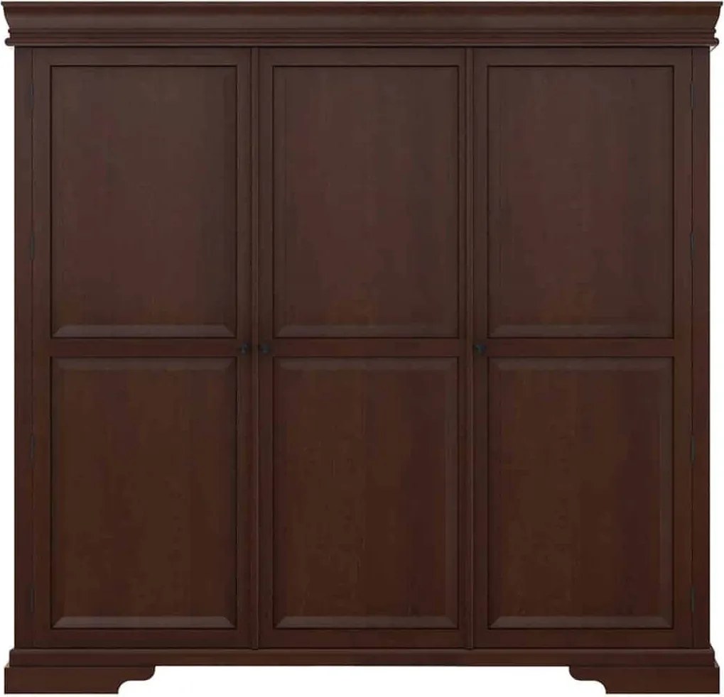 Dulap lemn masiv nuc Louis 3 Uși, 210 × 60 × 210 cm