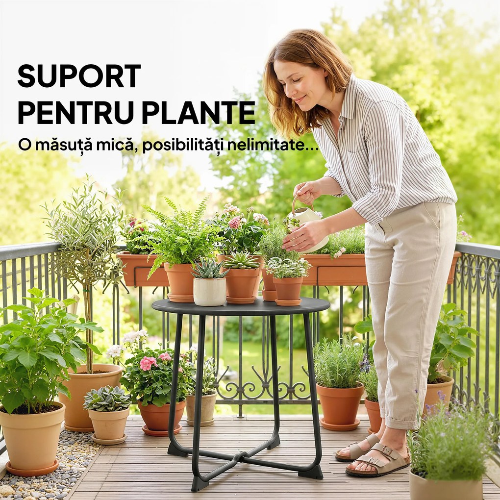 Outsunny Masă de Cafea Măsuță joasă din fier | Aosom Romania