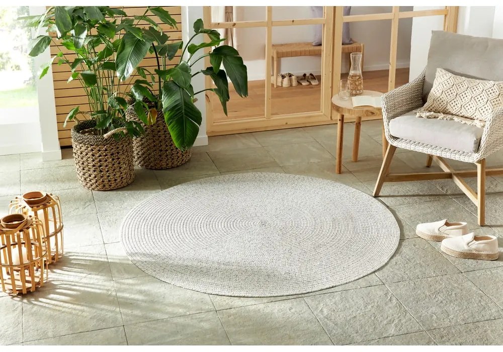 Covor alb/bej rotund de exterior ø 150 cm - NORTHRUGS