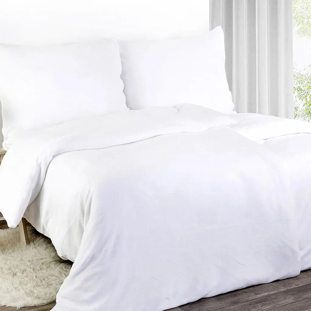 Goldea lenjerie de pat din microfarbă - model 355 alb 140 x 200 și 70 x 90 cm