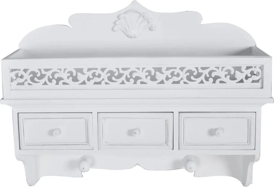 vidaXL Raft/Cuier de perete, cu 3 sertare și 2 cârlige