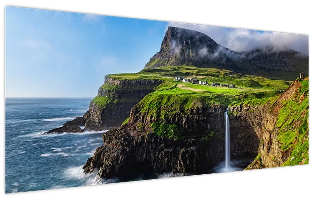 Tablou - Cascada Múlafossur (120x50 cm)