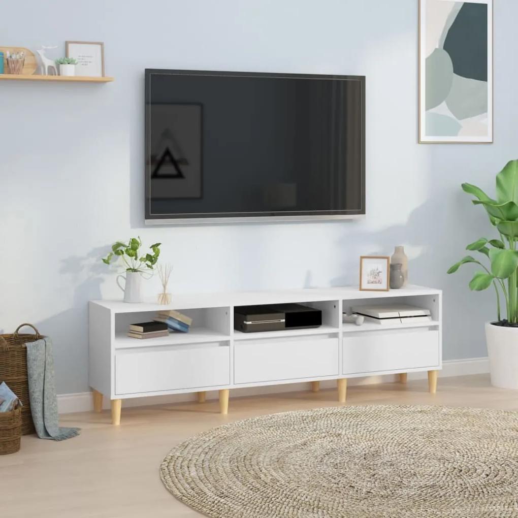 831909 vidaXL Comodă TV, alb, 150x30x44,5 cm, lemn prelucrat
