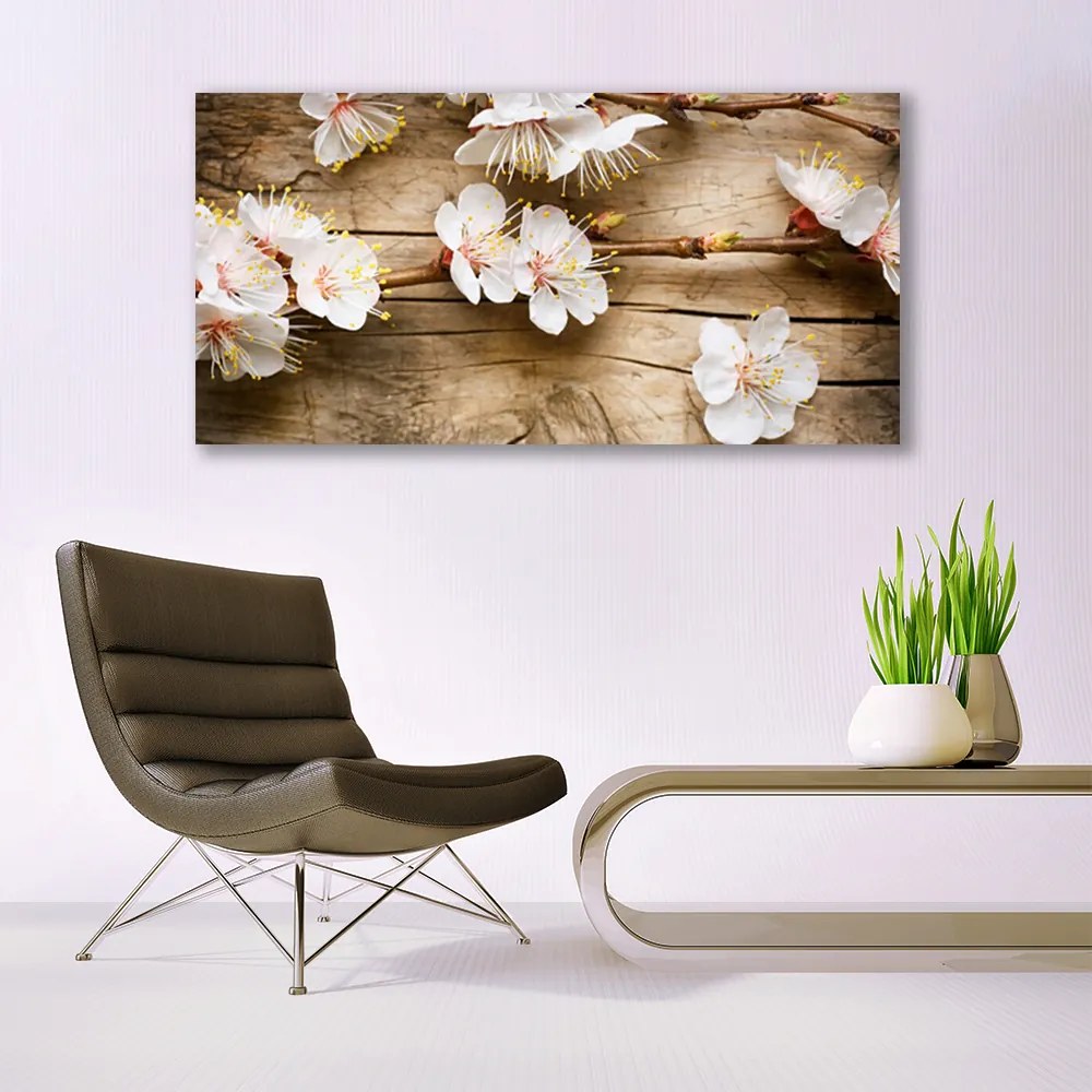 Tablou pe panza canvas Flori Floral alb