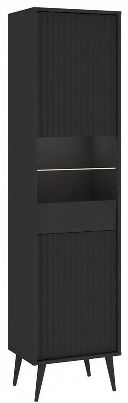 Set camera de zi Bristol D109Antracit, Părți separate, Cu comodă TV, Cu componente suplimentare, Sticlă, PAL laminat, Lemn: Fag