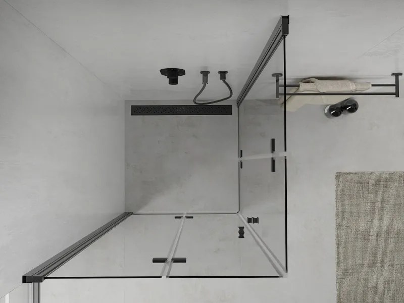 Mexen Lima Cabină de duș pliabilă Duo 80 x 80 cm, transparentă, neagră - 856-080-080-70-00-02