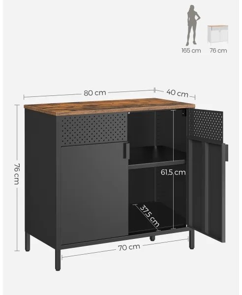Comodă FIRA negru/maro