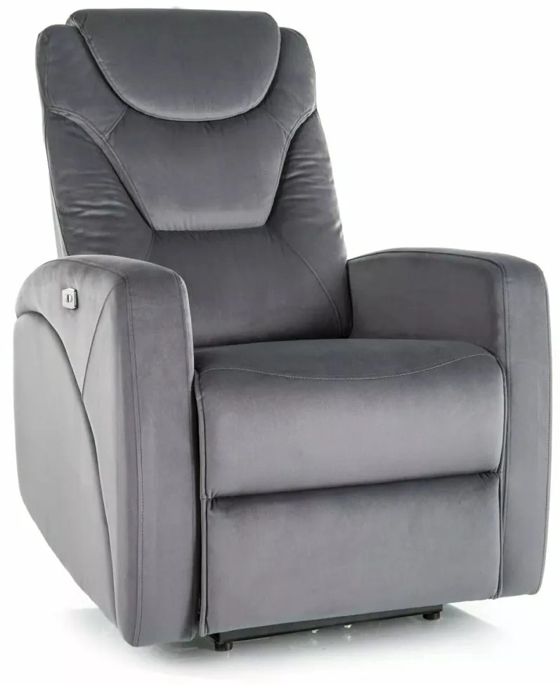 Fotoliu recliner Kronos velvet gri Blu14