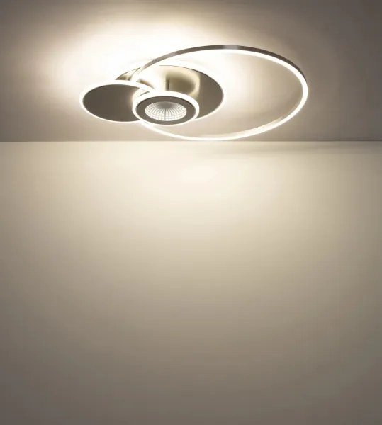 Globo 68278-24 - Plafonieră LED dimabilă BELTRAN LED/24W/230V argintie + telecomandă